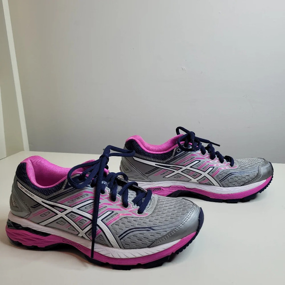 ASICS Women's Gt-2000 5 Running Shoe Mid grey white Pink Glow Size Women's 6 - Picture 4 of 11